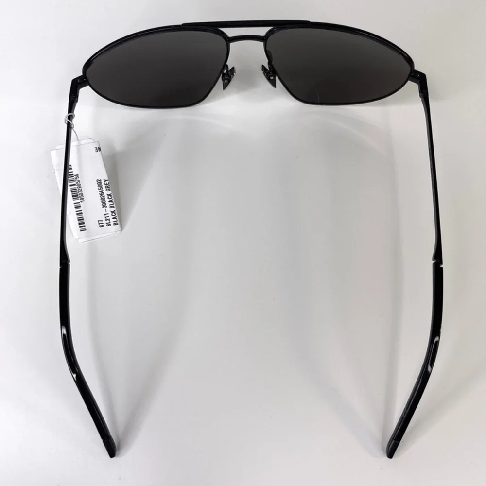 SAINT LAURENT Classic Aviator Sunglasses NEW 60mm Black Polarized